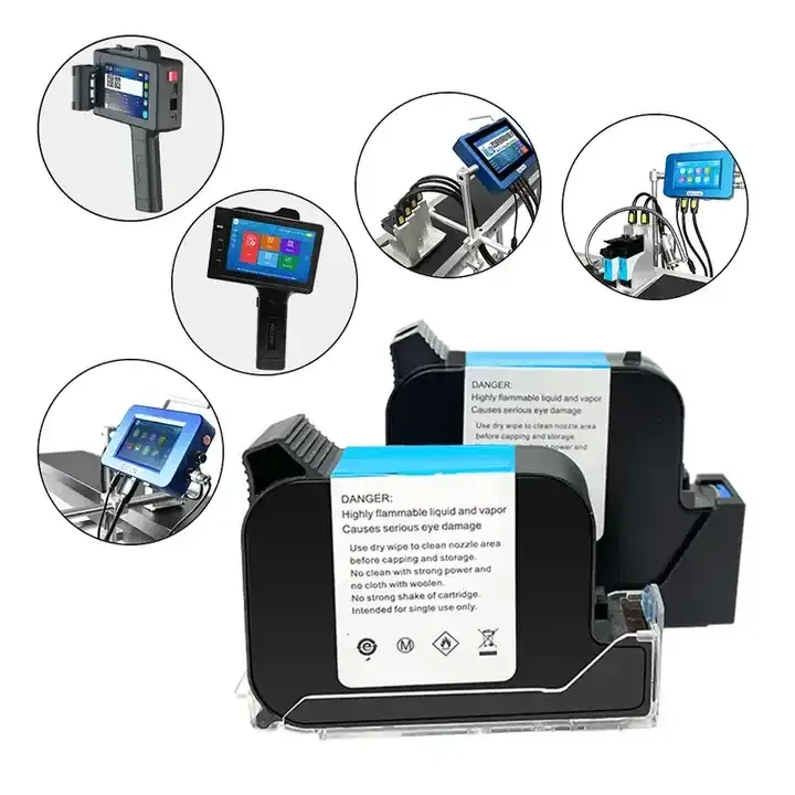 MufengTech TIJ handheld inkjet printers and 12.7mm TIJ ink cartridge – real product photo